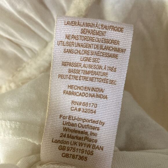 Free People Cleo Maxi Jumpsuit Lace Ruffle Cap Sleeve V-neck Wide Leg Cream S? - Picture 6 of 12